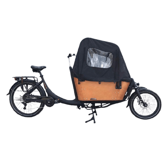 Elektrische Bakfiets SUPERIOR 2 - 49 cm - Zwart-Bruin Elektrische Bakfiets SUPERIOR 2 - 49 cm - Zwart-Bruin
